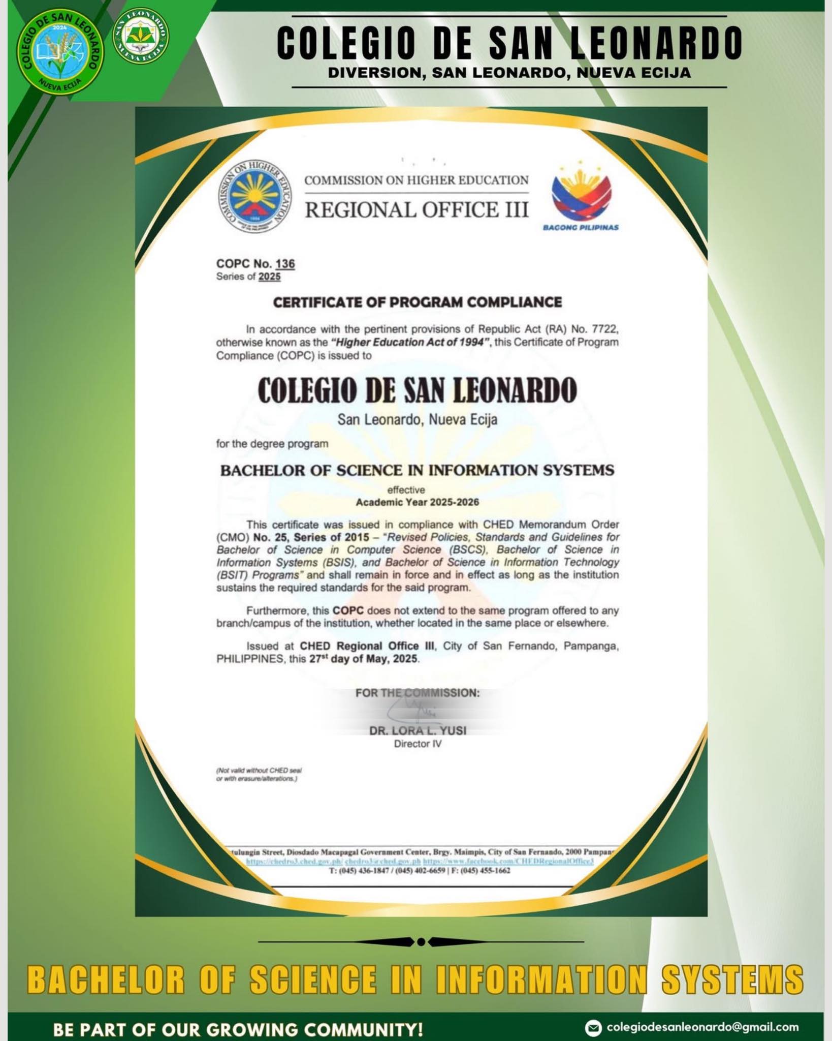 𝐂𝐎𝐋𝐄𝐆𝐈𝐎 𝐃𝐄 𝐒𝐀𝐍 𝐋𝐄𝐎𝐍𝐀𝐑𝐃𝐎: 𝐂𝐎𝐌𝐌𝐈𝐓𝐓𝐄𝐃 𝐓𝐎 𝐐𝐔𝐀𝐋𝐈𝐓𝐘 𝐄𝐃𝐔𝐂𝐀𝐓𝐈𝐎𝐍 𝐖𝐈𝐓𝐇 𝐅𝐔𝐋𝐋 𝐆𝐎𝐕𝐄𝐑𝐍𝐌𝐄𝐍𝐓 𝐑𝐄𝐂𝐎𝐆𝐍𝐈𝐓𝐈𝐎𝐍